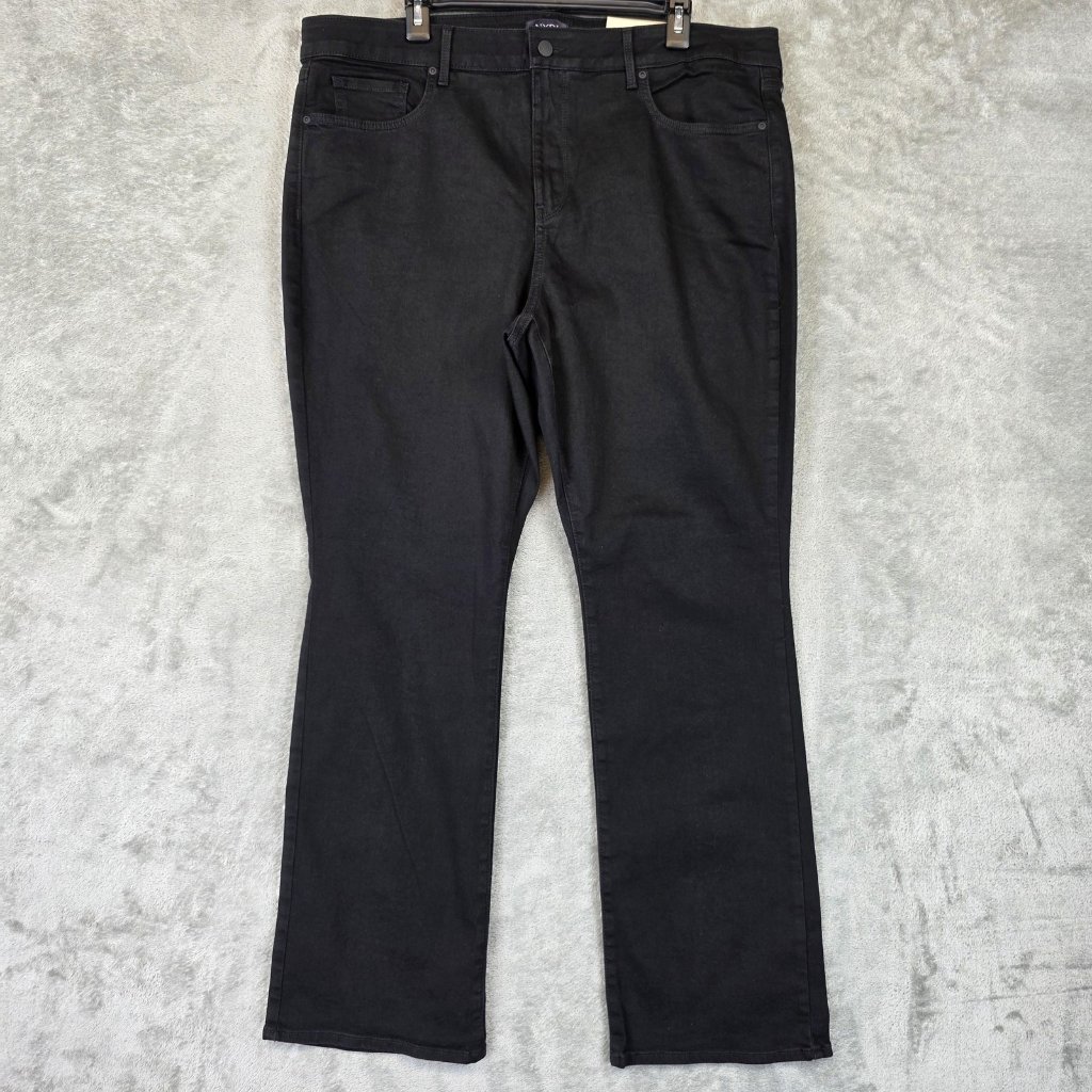 Nydj Barbara Bootcut Jeans Womens 18w Black Dark Wash High Rise Stretch Denim